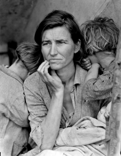 Dorothea Lange - Destitute pea pickers in California_ Mother of seven children, age thirty-two, Nipomo, California, 1936